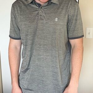 Izod Gray Polo Shirt with Two-Tone Trim